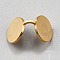 Stainless Steel Clip-on Earrings, Flat Round, Golden, 20x12x1mm