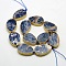 Flat Teardrop Natural Sodalite Bead Strands, Steel Blue, 30x20x6mm, Hole: 1mm, about 11pcs/strand, 13.4 inch