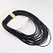 Bohemian Style Imitation Leather Cord Multi Layered Necklaces, Black, 17.72 inch(45cm)