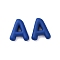 Spray Painted Alloy Pendants, Rubberized Style, Blue, Letter A, 21x17x6mm, Hole: 1.5mm