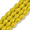 Opaque Solid Color Beads Strands, Faceted, Teardrop, Champagne Yellow, 8x6mm, Hole: 1.2mm, about 65~67pcs/strand, 20.08 inch(51cm)