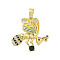 Brass Micro Pave Cubic Zirconia Pendants, Bees, with Enamel, Real 18K Gold Plated, 20.5x20.5x3mm, Hole: 2.5x4.5mm
