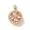 Brass Micro Pave Clear Cubic Zirconia Pendants, Clover, 15x13x7mm, Hole: 3x4.5mm.