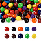 100Pcs 10 Colors Food Grade Eco-Friendly Silicone Focal Beads, Round, Mixed Color, 15mm, Hole: 2mm, 10pcs/color
