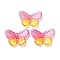 Transparent Acrylic Pendants, Butterfly, Pale Violet Red, 20x26x3mm, Hole: 1.4mm