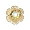 Brass Cabochon, with Glass, Long-Lasting Plated, Nickel Free, Real 18K Gold Plated, Flower, Mint Cream, 29.5x31.5x5.5mm