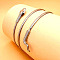 Alloy Upper Arm Open Cuff Bangles for Women, Snake, Platinum, Inner Diameter: 2-7/8~3-1/8 inch(7.3~8cm)