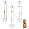 Glass Pendant Decorations, with Alloy Findings, Platinum, 370mm, 3pcs/set