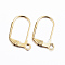 Ion Plating(IP) 304 Stainless Steel Earrings, Leverback Earring Findings, with Loop, Real 18K Gold Plated, 18x12x1.5mm, Hole: 2mm, Pin: 0.8mm