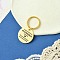 201 Stainless Steel Keychain, with Alloy Rings, Flat Round, Golden, 5.5cm
