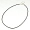 Waxed Cotton Cord Necklace Making, with Zinc Alloy Lobster Claw Clasps and Brass Findings, Nickel Free, Platinum Metal Color, Black, 2mm, 18.1 inch