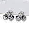 Alloy Enamel Pendants, Skull Charms, Platinum, 32x28mm, 10pcs/set