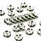 Brass Grade A Rhinestone Spacer Beads, Wavy Edge, Rondelle, Nickel Free, Silver, Peridot, 8x3.8mm, Hole: 1.5mm