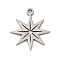 Anti-Tarnish Christmas 201 Stainless Steel Pendants, Laser Cut, Snowflake Charm, Stainless Steel Color, 16x13.5x1mm, Hole: 1.5mm