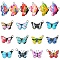 18Pcs 18 Styles Printed Alloy Pendants, with Enamel, Butterfly, Platinum, Mixed Color, 13~24.5x16~20x1.5~2mm, Hole: 1.6~2mm, 1pc/style