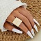 Alloy Finger Rings for Women, Golden, Square, Inner Diameter: 17.8mm