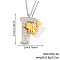 Brass Micro Pave Clear Cubic Zirconia Bee Initial Pendant Necklaces, Platinum & Golden, Letter P, 15.75 inch(40cm), pendant: 29x20mm