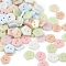 2-Hole Glass Buttons, Pentagon, Mixed Color, 12x13x2.5mm, Hole: 1.6mm