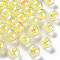 Transparent Acrylic Beads, Bead in Bead, AB Color, Round, Yellow, 9.5x9mm, Hole: 2mm, about 960pcs/500g