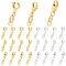 24Pcs 6 Styles Brass Spring Ring Clasps, with Alloy & Brass Lobster Claw Clasps, Mixed Color, 17~19mm, 4pcs/style
