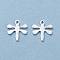 201 Stainless Steel Charms, Dragonfly, Silver, 12x11x0.8mm, Hole: 1.2mm