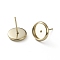 Brass Stud Earring Settings, Long-Lasting Plated, Flat Round, Real 24K Gold Plated, 10mm, Pin: 0.7mm, Tray: 8mm