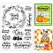 PVC Plastic Stamps, for DIY Scrapbooking, Photo Album Decorative, Cards Making, Stamp Sheets, Thanksgiving Day Themed Pattern, 16x11x0.3cm