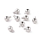 Anti-Tarnish Rhodium Plated 925 Sterling Silver Beads, Round, Platinum, 4x3mm, Hole: 0.8mm, Pin: 1mm