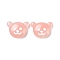 Translucent Resin Animal Decoden Cabochons, Bear, Pink, 14.5x20x6mm