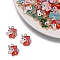 Alloy Enamel Pendants, Unicorn Charm, Golden, Red, 18x16mm