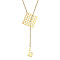 Simple and Stylish Stainless Steel Lariat Necklaces, Sweater Chain Necklace for Women, Checkerboard