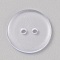 Resin Buttons, Flat Round, Clear, 20x2.5mm, Hole: 2mm