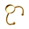304 Stainless Steel Open Cuff Ring Components, Pad Ring Setting, Oval, Golden, Oval: 11.5x9.5mm, Adjustable, Tray: 10.5x8.5mm