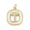Rack Plating Brass Micro Pave Clear Cubic Zirconia Pendants, with Shell, Cadmium Free & Lead Free, Long-Lasting Plated, Real 18K Gold Plated, with Jump Ring, Letter T, 17.5x15x2.5mm, Hole: 3mm
