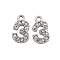 304 Stainless Steel Pendants, with Crystal Rhinestone, Number Charms, Number, 9x5x1mm, Hole: 1mm