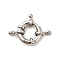 Brass Spring Ring Clasps, Nickel Free, Real Platinum Plated, 14.5x11x4.5mm