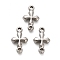 304 Stainless Steel Connector Charms, Cross Links, Non-Tarnish, Stainless Steel Color, 14.5x9x4mm, Hole: 1.5mm