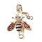 Zinc Alloy Enamel Rhinstone Brooches, Golden, Bees, 50.5x34mm