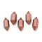 Faceted No Hole Synthetic Goldstone Double Terminated Points, for Wire Wrapped Pendants Making, 19~22x7~8mm