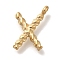 PVD Vacuum Plating 304 Stainless Steel Pendants, Real 18K Gold Plated, Letter Charm, Letter X, 13.5x9.5x3mm, Hole: 1.8mm