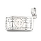 Brass Pendants, Dollar Charms, Platinum, 21.5x9.5x2mm, Hole: 5x3mm