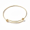 Ion Plating(IP) Adjustable 304 Stainless Steel Bangles Making, Real 18K Gold Plated, Inner Diameter: 2-5/8 inch(6.55cm)