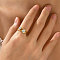 Fashionable Special-Interest 304 Stainless Steel Cubic Zirconia Finger Rings, Round, US Size 9(18.9mm)