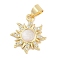 Brass Micro Pave Cubic Zirconia Pendants, with Enamel, Sun Charms, Lead Free & Cadmium Free, Long-Lasting Plated, Rack Plating, White, 17x14.5x2.5mm, Hole: 5x3mm