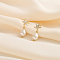 S925 Sterling Silver Starfish Dangle Stud Earrings, with Natural Freshwater Pearl & S925 Stamp & Clear Cubic Zirconia, Real 14K Gold Plated, 24x9.5mm