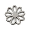 Non-Tarnish 304 Stainless Steel Filigree Joiners Links, Laser Cut, Flower, Stainless Steel Color, 13.5x13.5x1mm, Hole: 4x1.7mm