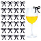 25Pcs Acrylic Wine Glass Charms, Drink Marker, Bowknot, Black, 48x53x2mm
