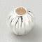 925 Sterling Silver Beads, Grooved Round Beads, Silver, 5x4.5mm, Hole: 1.5mm