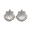 304 Stainless Steel Pendants, Shell Shape Charms, Anti-Tarnish, Stainless Steel Color, 18.5x16x5mm, Hole: 1mm