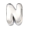 Brass Initial Beads, Platinum, Long-Lasting Plated, Rack Plating, Lead Free & Cadmium Free, Letter N, 21x15.5x7mm, Hole: 8.5x4mm